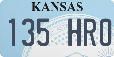 KS license plate 135HRO