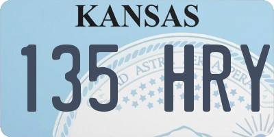 KS license plate 135HRY