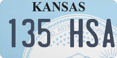 KS license plate 135HSA