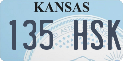KS license plate 135HSK