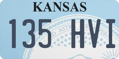 KS license plate 135HVI