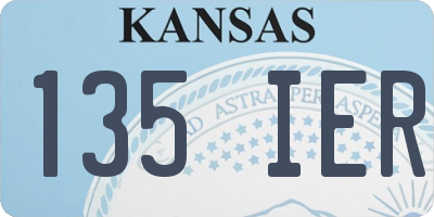 KS license plate 135IER