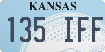 KS license plate 135IFF