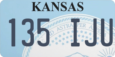 KS license plate 135IJU