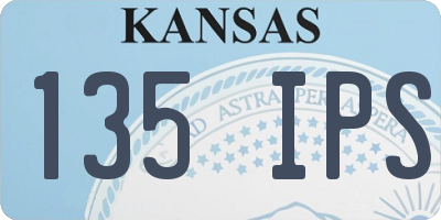 KS license plate 135IPS
