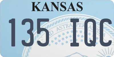 KS license plate 135IQC