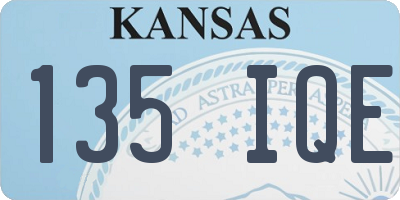 KS license plate 135IQE
