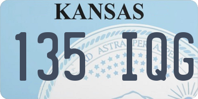 KS license plate 135IQG