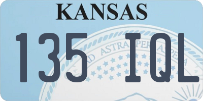 KS license plate 135IQL