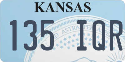 KS license plate 135IQR