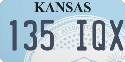 KS license plate 135IQX