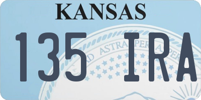 KS license plate 135IRA