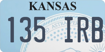 KS license plate 135IRB