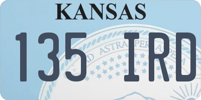 KS license plate 135IRD
