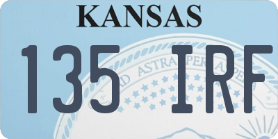 KS license plate 135IRF