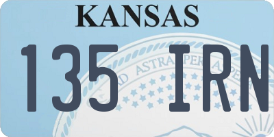 KS license plate 135IRN