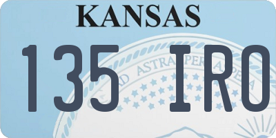 KS license plate 135IRO