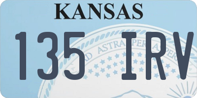 KS license plate 135IRV
