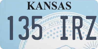 KS license plate 135IRZ