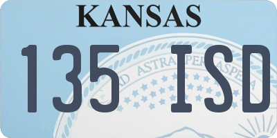 KS license plate 135ISD