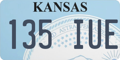 KS license plate 135IUE