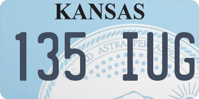 KS license plate 135IUG