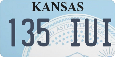 KS license plate 135IUI