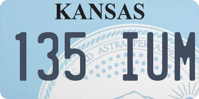 KS license plate 135IUM