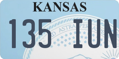KS license plate 135IUN