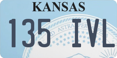 KS license plate 135IVL