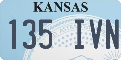KS license plate 135IVN