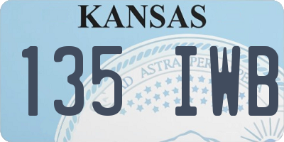 KS license plate 135IWB