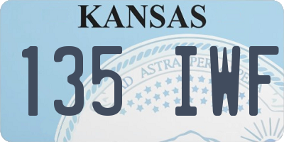 KS license plate 135IWF