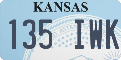 KS license plate 135IWK
