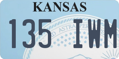 KS license plate 135IWM
