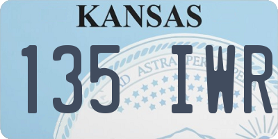 KS license plate 135IWR