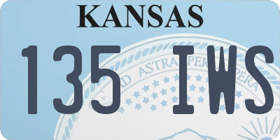 KS license plate 135IWS