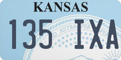 KS license plate 135IXA