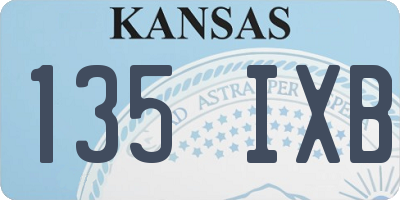 KS license plate 135IXB