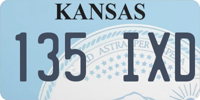 KS license plate 135IXD