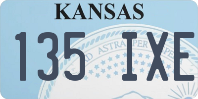 KS license plate 135IXE