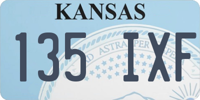 KS license plate 135IXF