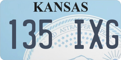 KS license plate 135IXG