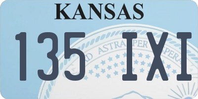 KS license plate 135IXI
