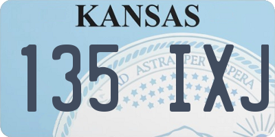KS license plate 135IXJ