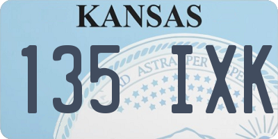 KS license plate 135IXK
