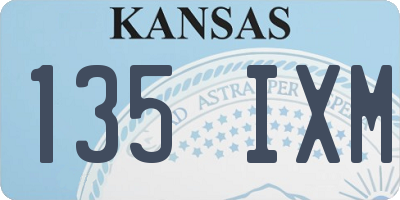 KS license plate 135IXM