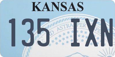 KS license plate 135IXN
