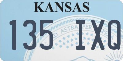 KS license plate 135IXQ