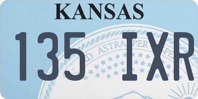 KS license plate 135IXR